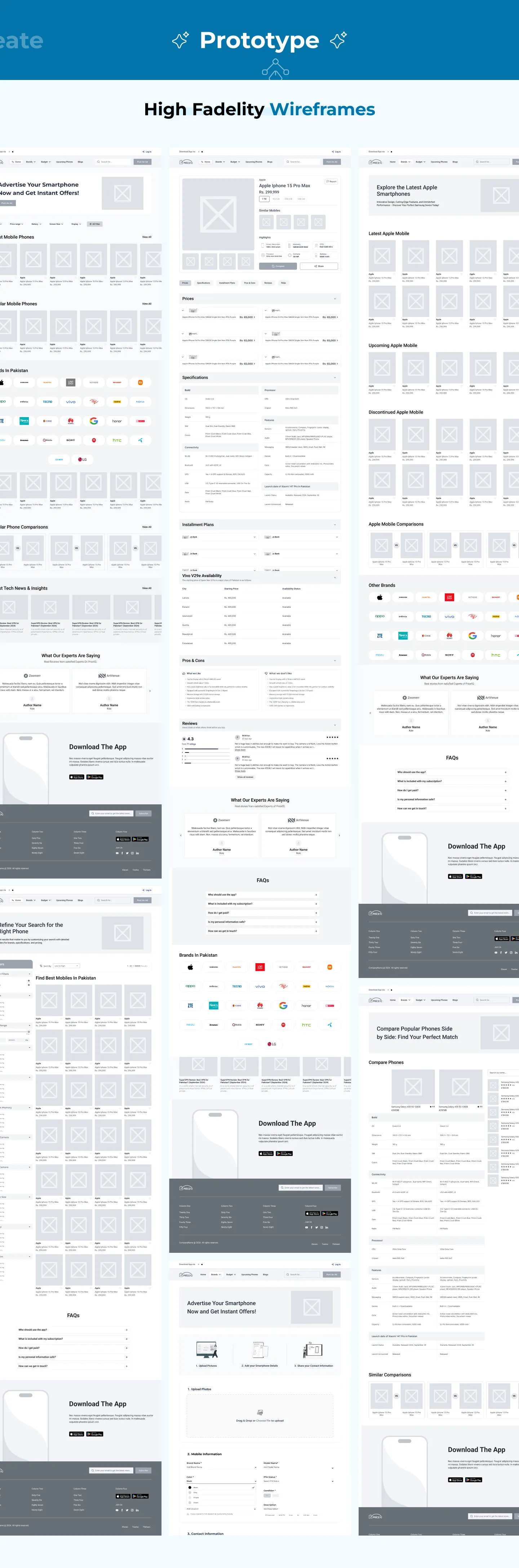 Price92 wireframes