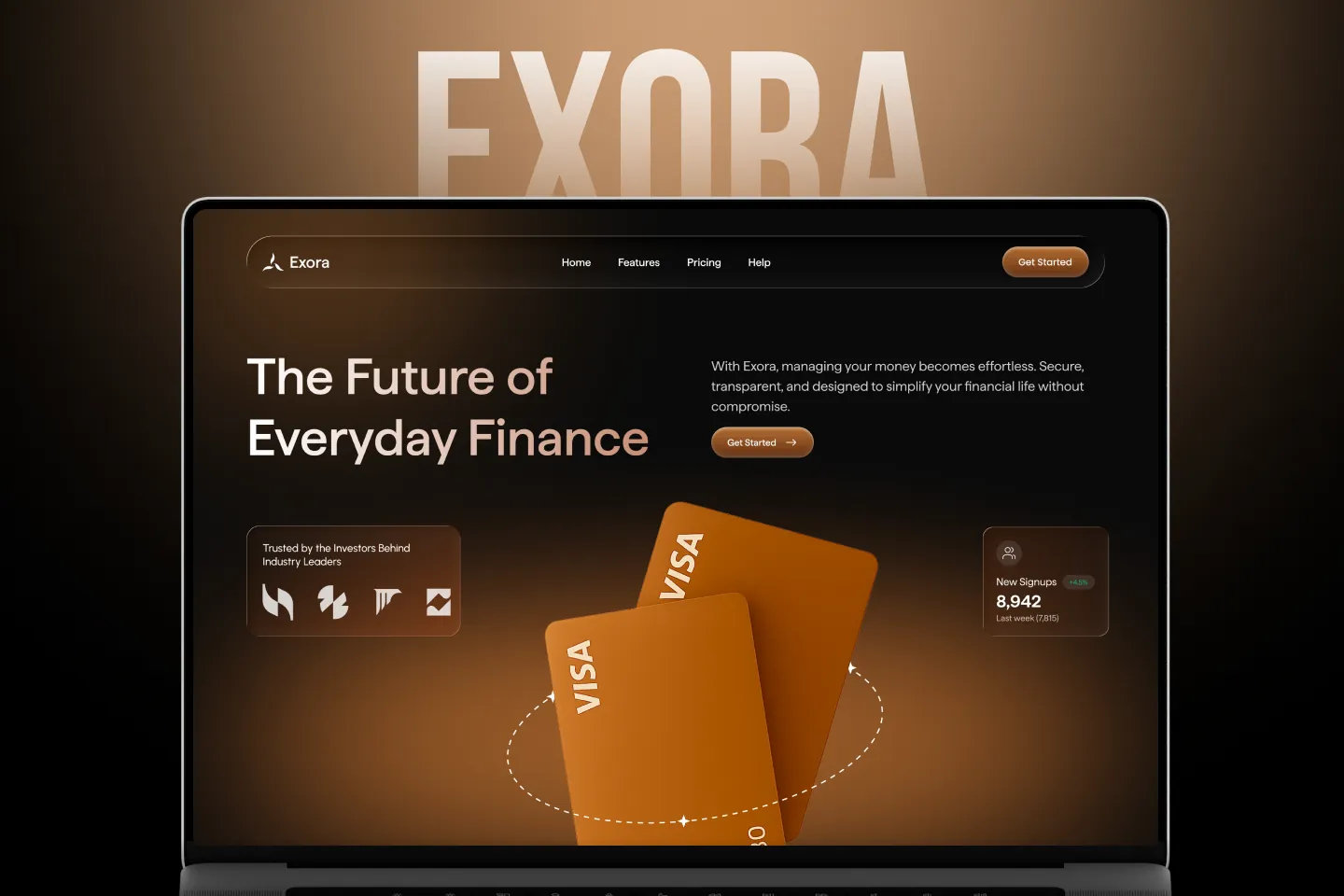 Exora landing page