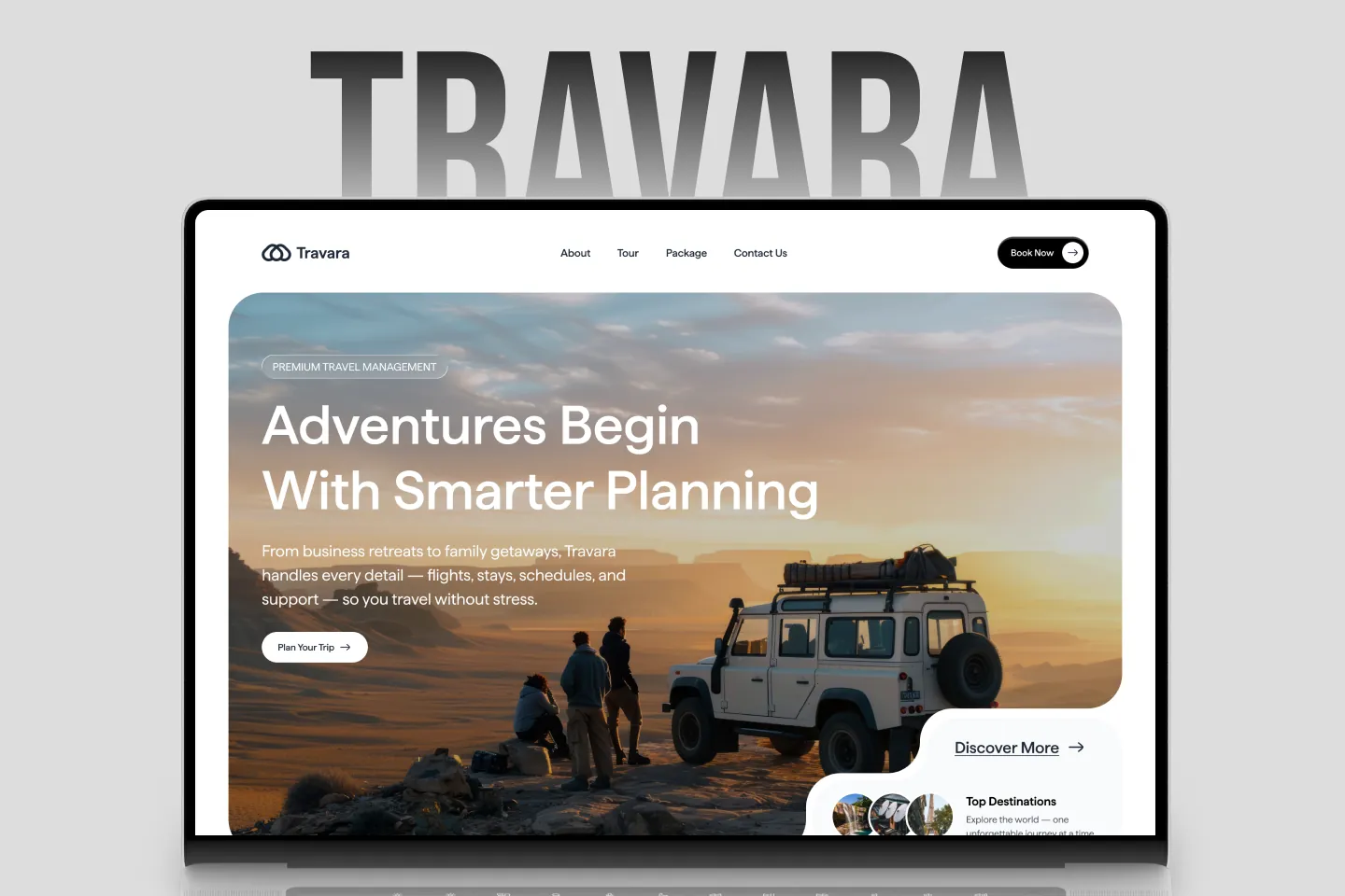 Travara landing page