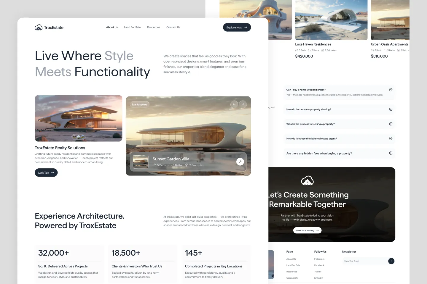 TroxEstate landing page