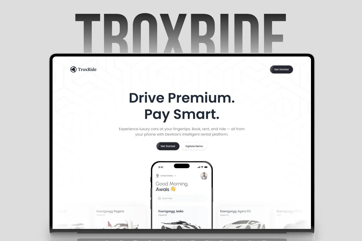 TroxRide landing page